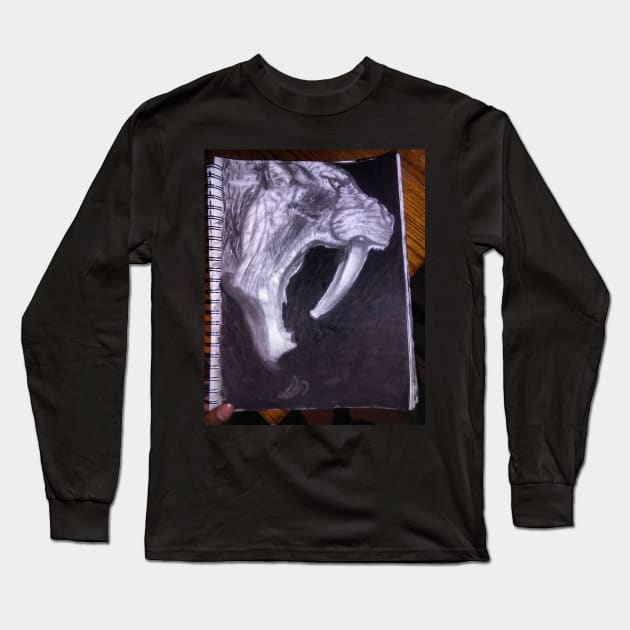 Sabertooth Long Sleeve T-Shirt by Saquanarts